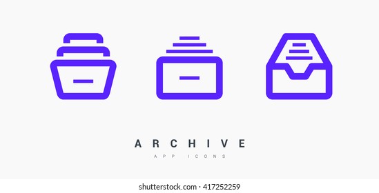 Folder archive. Cabinet. Drawer. Isolated minimal single flat icon in black and white colors. One of a set of linear web icons. Line vector icon for websites and mobile minimalistic flat design.
