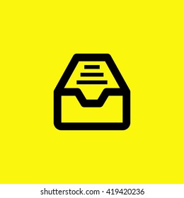 Folder archive. Cabinet. Drawer. Isolated minimal single flat icon. One of a set of linear web icons. Line vector icon for websites and mobile minimalistic flat design.