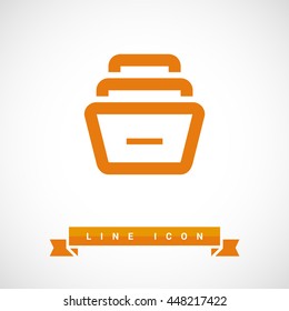 Folder archive. Cabinet. Drawer. Isolated minimal single flat icon. One of a set of linear web icons. Line vector icon for websites and mobile minimalistic flat design.