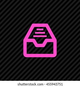 Folder archive. Cabinet. Drawer. Isolated minimal single flat icon. One of a set of linear web icons. Line vector icon for websites and mobile minimalistic flat design.