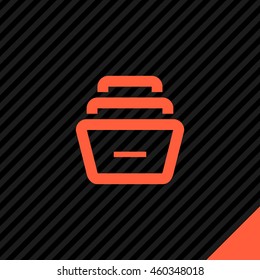 Folder archive. Cabinet. Drawer. Isolated minimal single flat icon. One of a set of linear web icons. Line vector icon for websites and mobile minimalistic flat design.