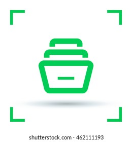 Folder archive. Cabinet. Drawer. Isolated minimal single flat icon. One of a set of linear web icons. Line vector icon for websites and mobile minimalistic flat design.