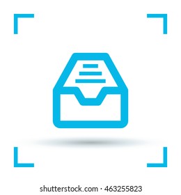 Folder archive. Cabinet. Drawer. Isolated minimal single flat icon. One of a set of linear web icons. Line vector icon for websites and mobile minimalistic flat design.