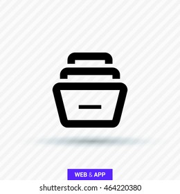 Folder archive. Cabinet. Drawer. Isolated minimal single flat icon. One of a set of linear web icons. Line vector icon for websites and mobile minimalistic flat design.