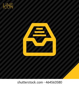 Folder archive. Cabinet. Drawer. Isolated minimal single flat icon. One of a set of linear web icons. Line vector icon for websites and mobile minimalistic flat design.