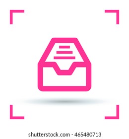 Folder archive. Cabinet. Drawer. Isolated minimal single flat icon. One of a set of linear web icons. Line vector icon for websites and mobile minimalistic flat design.