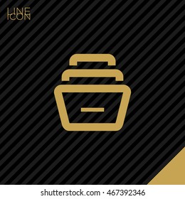 Folder archive. Cabinet. Drawer. Isolated minimal single flat icon. One of a set of linear web icons. Line vector icon for websites and mobile minimalistic flat design.