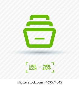 Folder archive. Cabinet. Drawer. Isolated minimal single flat icon. One of a set of linear web icons. Line vector icon for websites and mobile minimalistic flat design.