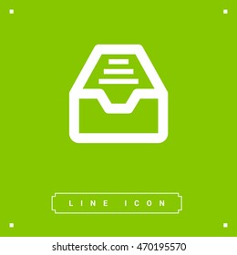 Folder archive. Cabinet. Drawer. Isolated minimal single flat icon. One of a set of linear web icons. Line vector icon for websites and mobile minimalistic flat design.