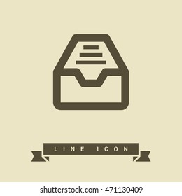 Folder archive. Cabinet. Drawer. Isolated minimal single flat icon.