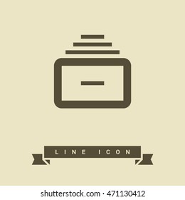 Folder archive. Cabinet. Drawer. Isolated minimal single flat icon. 