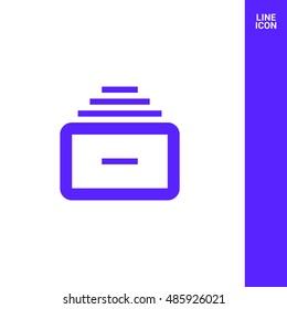 Folder archive. Cabinet. Drawer. Isolated minimal single flat icon. One of a set of linear web icons. Line vector icon for websites and mobile minimalistic flat design.