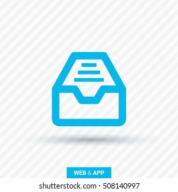 Folder archive. Cabinet. Drawer. Isolated minimal single flat icon. One of a set of linear web icons. Line vector icon for websites and mobile minimalistic flat design.