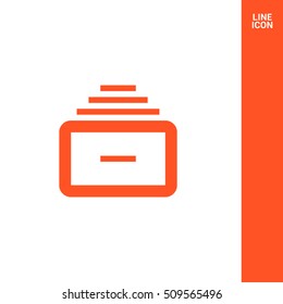 Folder archive. Cabinet. Drawer. Isolated minimal single flat icon. One of a set of linear web icons. Line vector icon for websites and mobile minimalistic flat design.