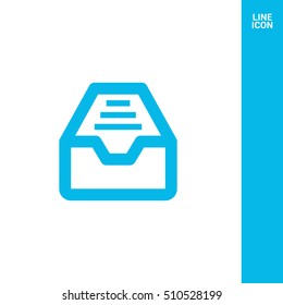 Folder archive. Cabinet. Drawer. Isolated minimal single flat icon. One of a set of linear web icons. Line vector icon for websites and mobile minimalistic flat design.