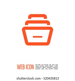 Folder archive. Cabinet. Drawer. Isolated minimal single flat icon. One of a set of linear web icons. Line vector icon for websites and mobile minimalistic flat design.