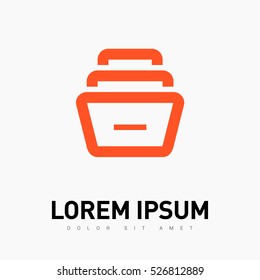 Folder archive. Cabinet. Drawer. Isolated minimal single flat icon. One of a set of linear web icons. Line vector icon for websites and mobile minimalistic flat design.