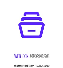 Folder archive. Cabinet. Drawer. Isolated minimal single flat icon. One of a set of linear web icons. Line vector icon for websites and mobile minimalistic flat design.