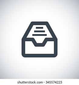 Folder archive. Cabinet. Drawer. Modern trend concept design style illustration symbol. Isolated minimal single flat icon in color. One of a set of linear web icons.