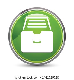 Folder archive cabinet icon isolated on elegant green round button vector illustration