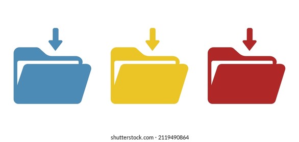 Carpeta, icono de archivo, en fondo blanco, ilustración vectorial