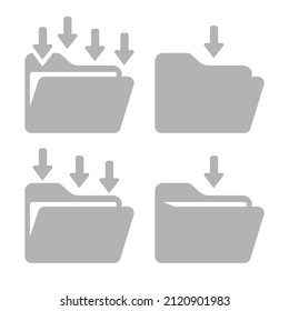 Carpeta, icono de archivo, en fondo blanco, ilustración vectorial