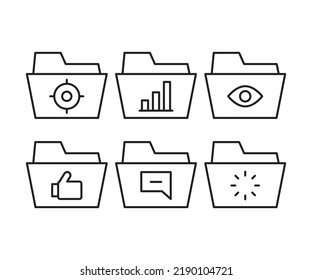 ilustración de conjunto de iconos de carpeta y archivo