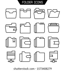 Simple Set Folders Related Vector Line Stock Vector (Royalty Free ...