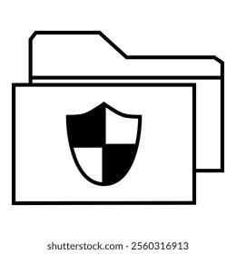 Folder archive protection icon vector design symbol illustration, for encryption data storage.