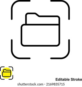 Folder Archive Vector Line Icon