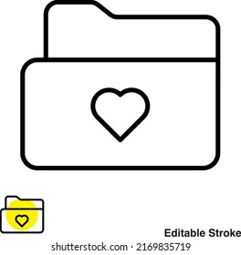 Folder Archive Vector Line Icon