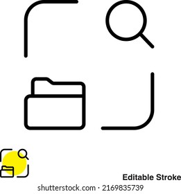 Folder Archive Vector Line Icon
