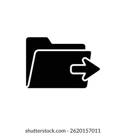 A folder with an arrow, representing folder navigation or selection in digital file management