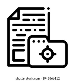 folder with audit information line icon vector. folder with audit information sign. isolated contour symbol black illustration
