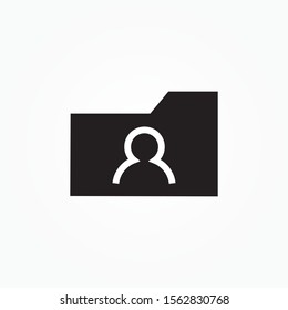 Folder avatar user icon. Simple line, outline vector of icons for ui and ux, website or mobile application