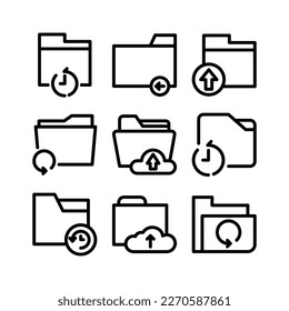 folder backup icon or logo isolated sign symbol vector illustration - high quality black style vector icons