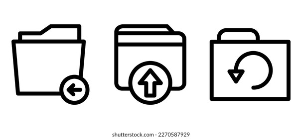folder backup icon or logo isolated sign symbol vector illustration - high quality black style vector icons