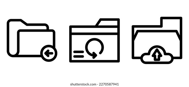 folder backup icon or logo isolated sign symbol vector illustration - high quality black style vector icons