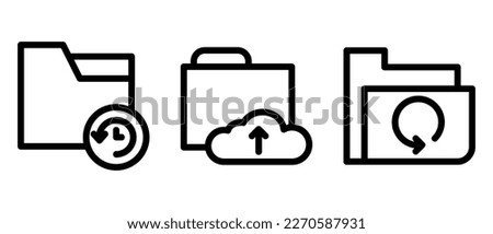 folder backup icon or logo isolated sign symbol vector illustration - high quality black style vector icons