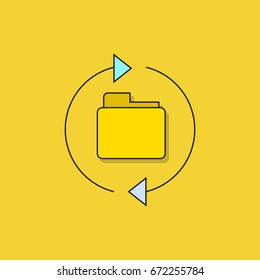 folder backup icon on yellow background