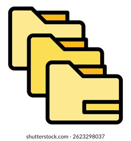 Folder backup icon. Outline Folder backup vector icon for web design isolated on white background color flat
