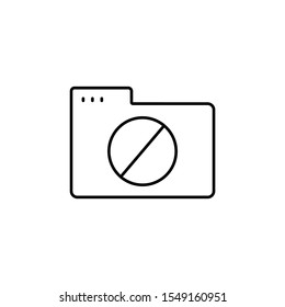 Folder ban icon. Simple line, outline vector of icons for ui and ux, website or mobile application