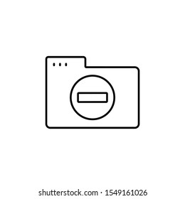 Folder ban icon. Simple line, outline vector of icons for ui and ux, website or mobile application