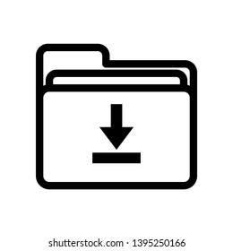 Folder black download Icon , vector