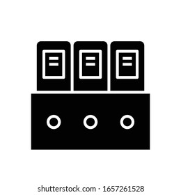 Folder black icon, concept illustration, vector flat symbol, glyph sign.