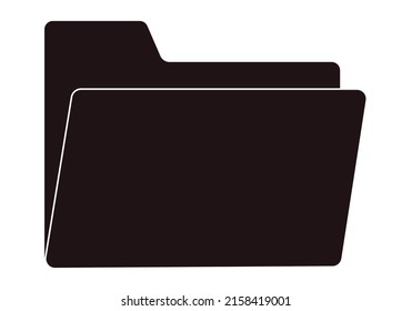 Folder black icon on white background.