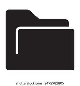 Folder black icon. vector illustration.