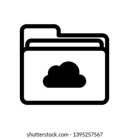 Folder black mail cloud Icon, vector