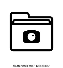 Folder black photo Icon, vector