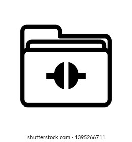 Folder black remote Icon, vector